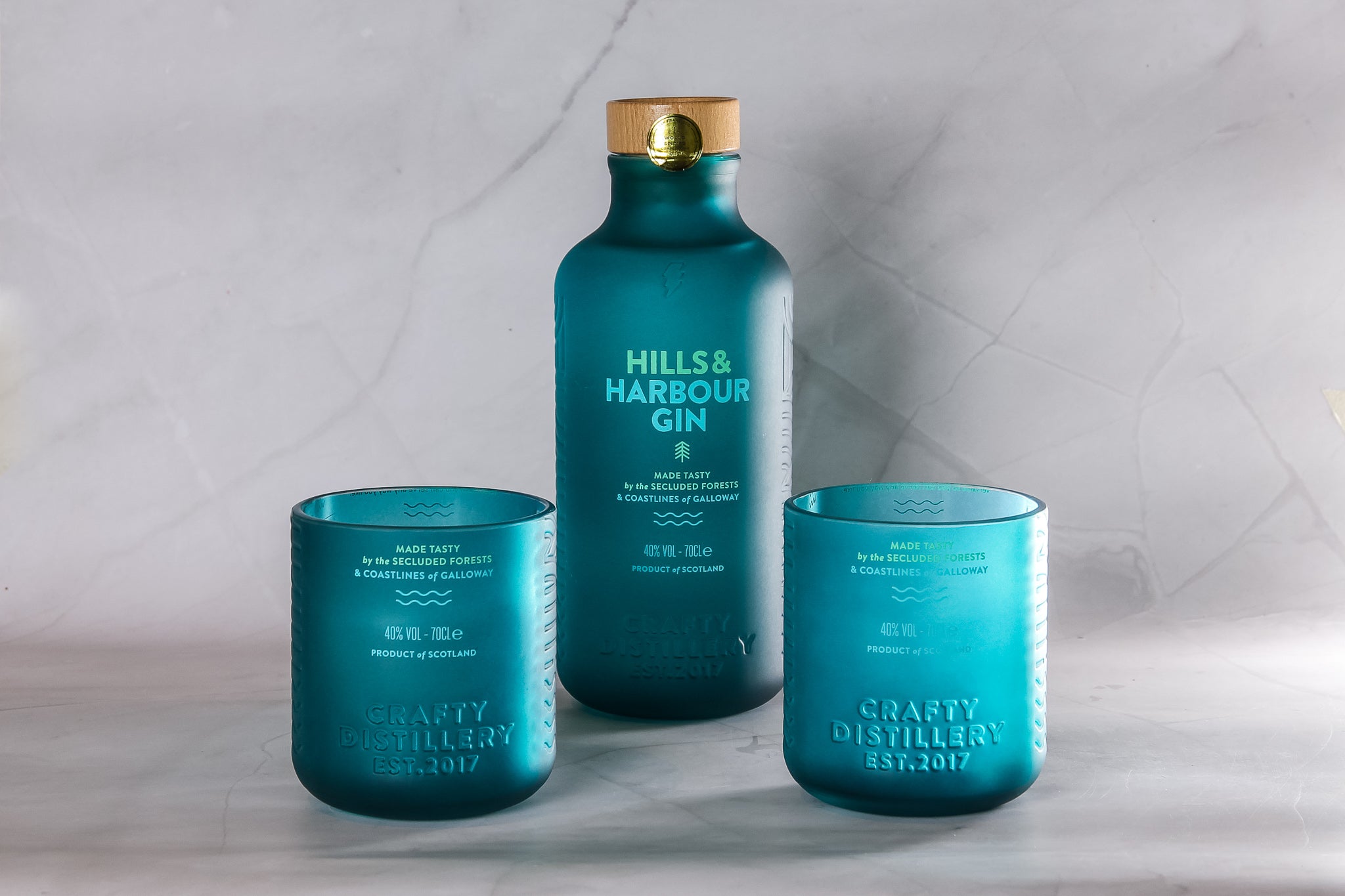 Hills&Harbour Gin - Upcycled Gin Glasses - Gift Set – Crafty Distillery